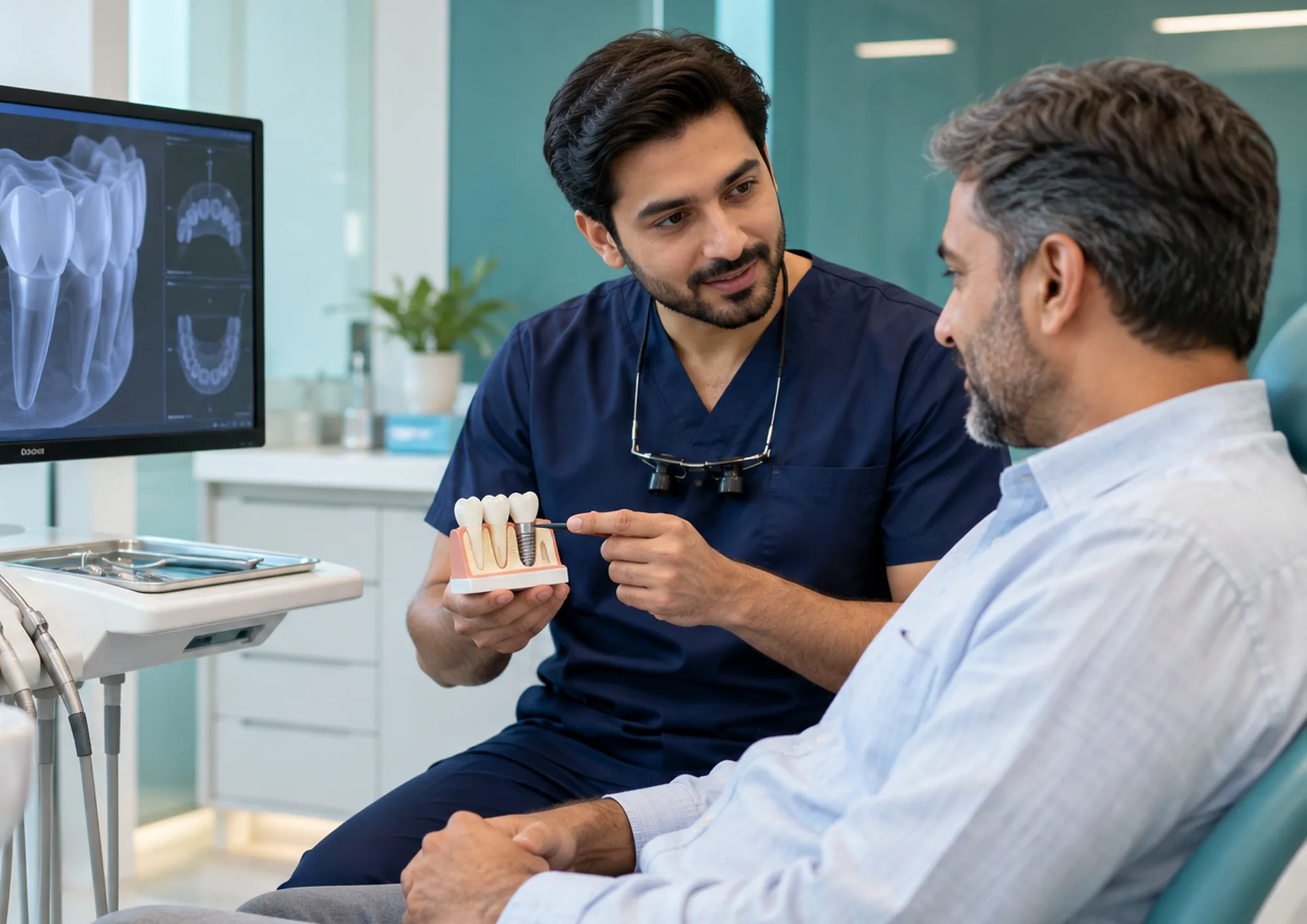 Dental implant treatment at our Bahadurabad clinic in Karachi